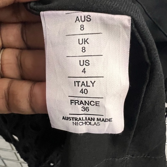 NWT Nicholas Mini‎ Eyelet Cut Out Perforated Sheath Cocktail Dress Black Size 4 - Picture 8 of 11